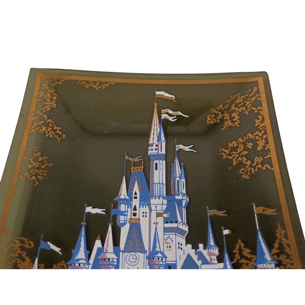 Vintage Disney World Cinderella's Castle Trinket Collectible‎ Gift Tray Glass - Picture 5 of 8